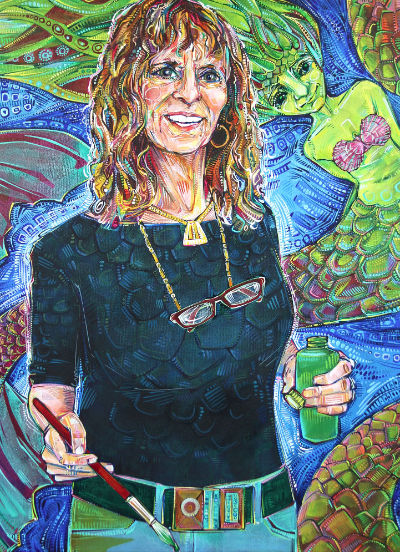 LBI artist Nita Shapiro painted by Jersey artist Gwenn Seemel