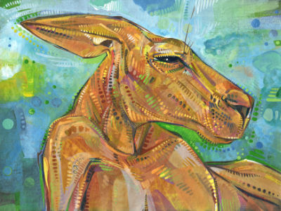 kangaroo painted by wildlife artist Gwenn Seemel