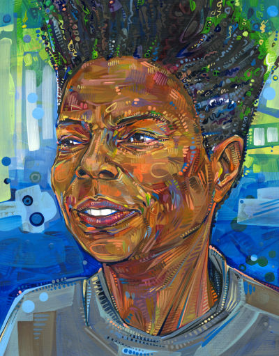acrylic painting of a black woman