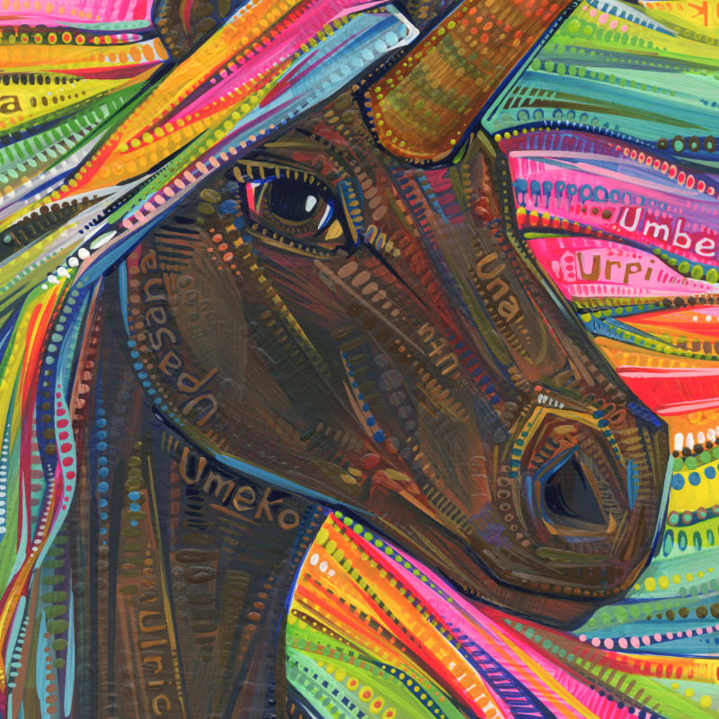 black unicorn painted by Gwenn Seemel