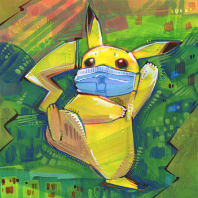 Pikachu porte un masque