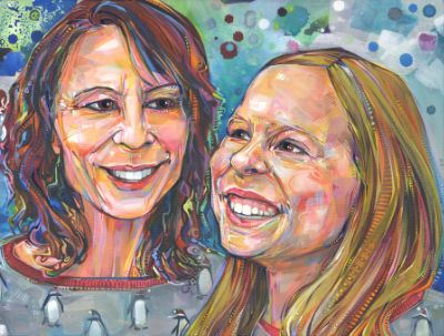 fine art commissioned portrait of a woman and her tween daughter