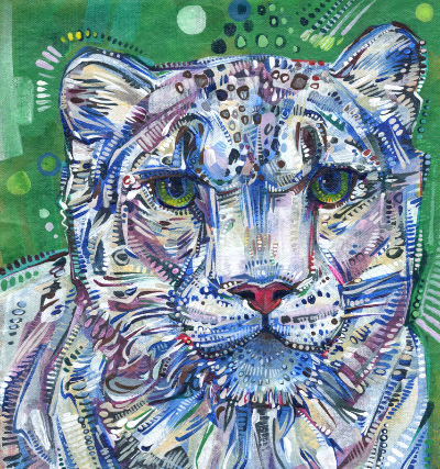 snow leopard illustration