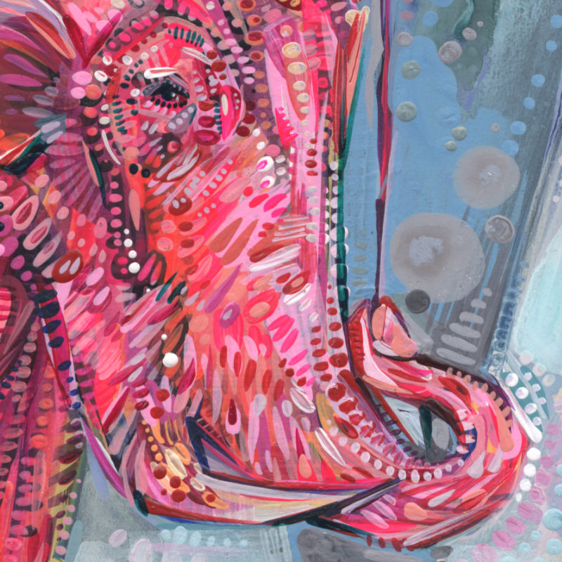 peinture d’un mammouth laineux par l’artiste animalière Gwenn Seemel 