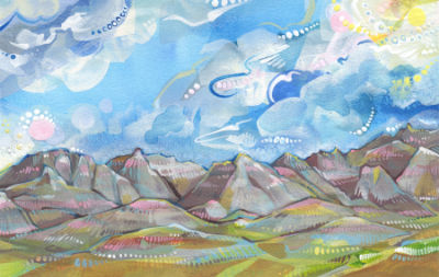 Badlands National Park landscape artwork by Gwenn Seemel