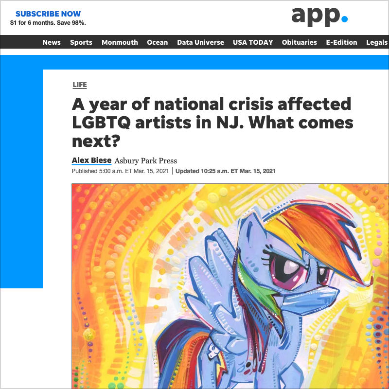 Asbury Park Press: A Year of National Crisis Affected LGBTQ Artists in NJ. What Comes Next?