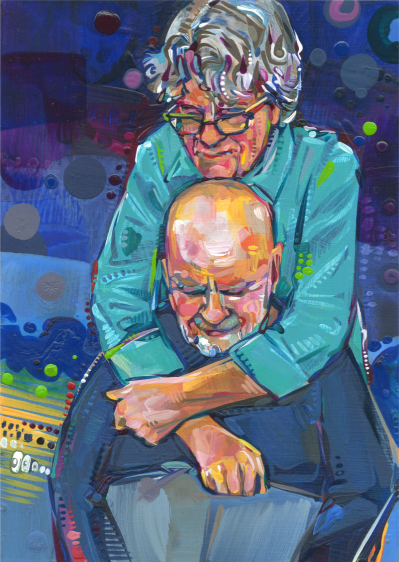 acrylic painting fine art portrait of Annie and Richard Seemel, by artist Gwenn Seemel