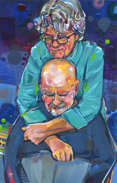 mom and dad portrait, Lambertville artist Gwenn Seemel