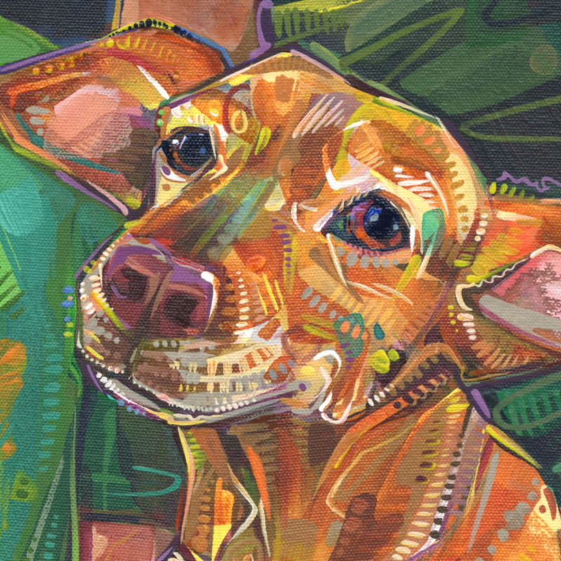 acrylic painting of a dog