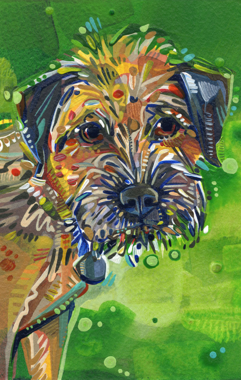 chien peint à l’acrylique par Gwenn Seemel