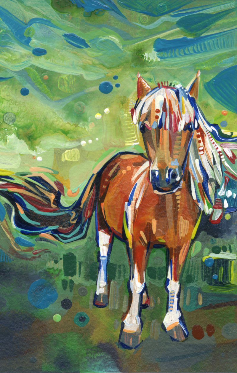 miniature horse acrylic painting by pet artist Gwenn Seemel