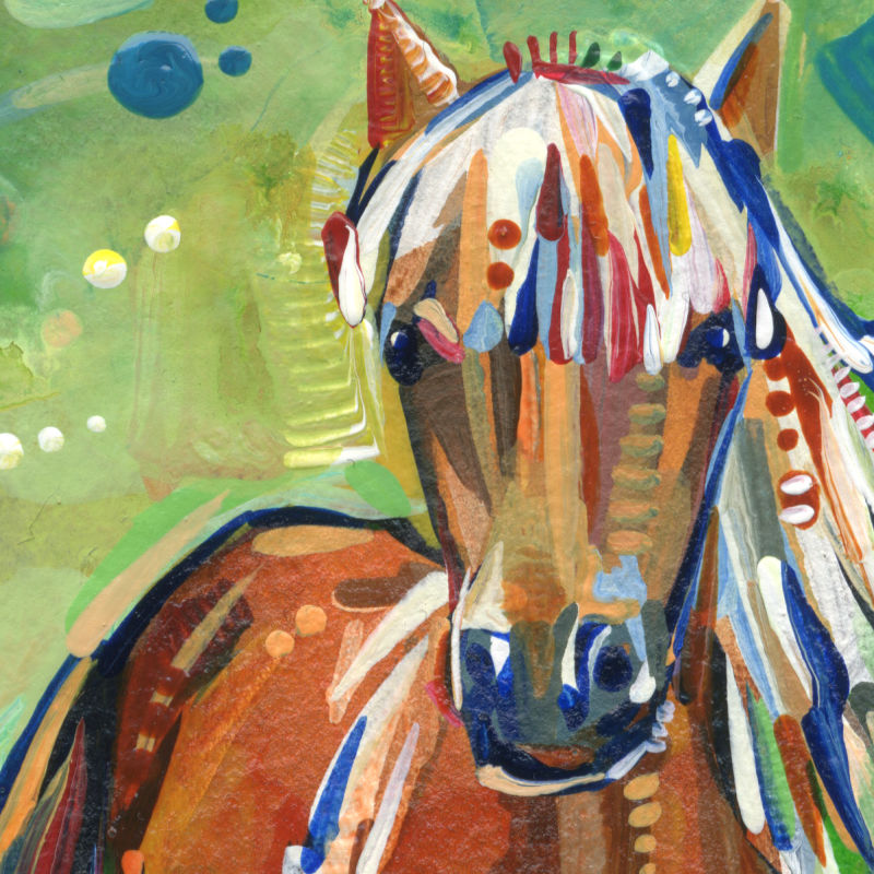 painterly portrait of a miniature horse