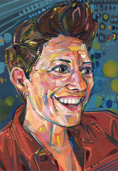 Carolyn Gadbois portrait by Lambertville artist Gwenn Seemel