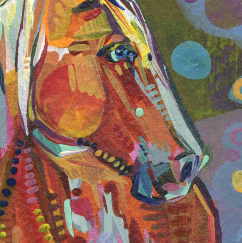 painterly portrait of a beautiful mare