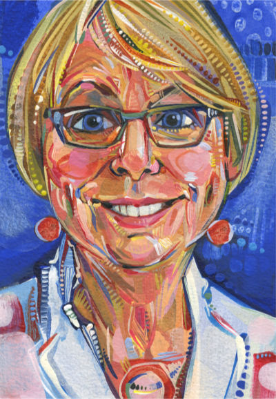 Sue Begent portrait by Lambertville artist Gwenn Seemel