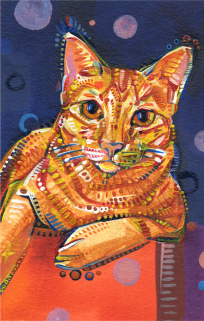 ginger cat portrait by Lambertville artist Gwenn Seemel