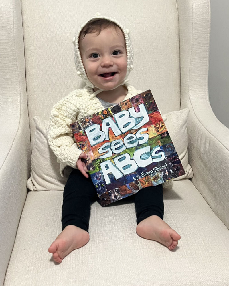 photo of a baby with Gwenn Seemel’s baby book