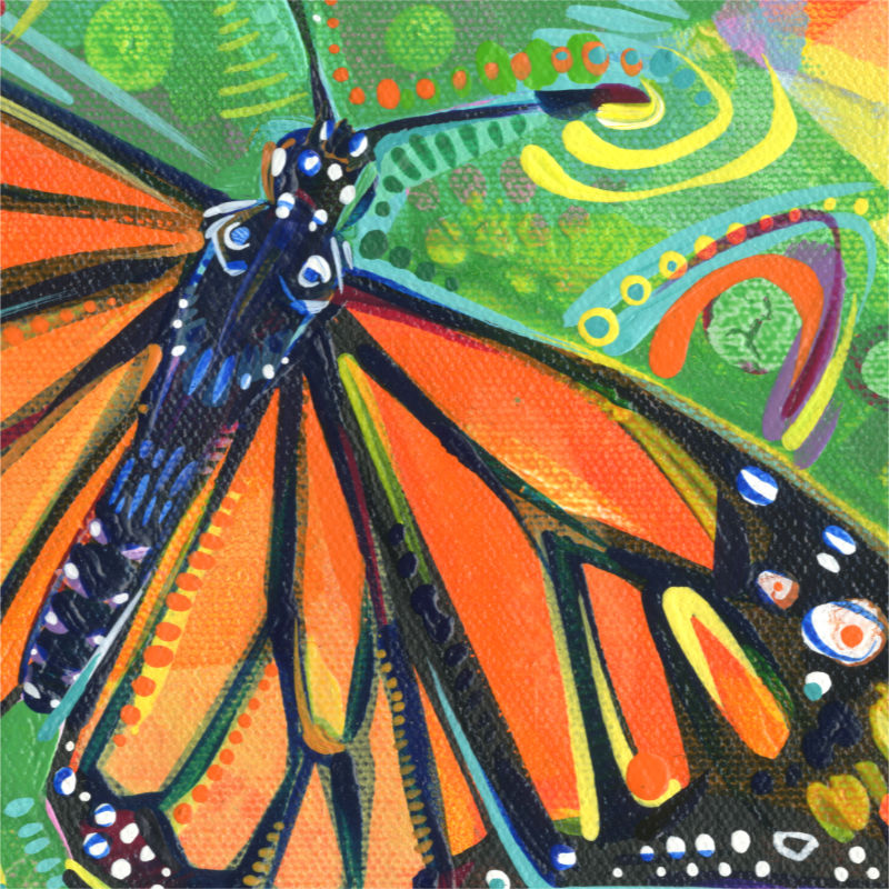 acrylic painting of monarch butterfly