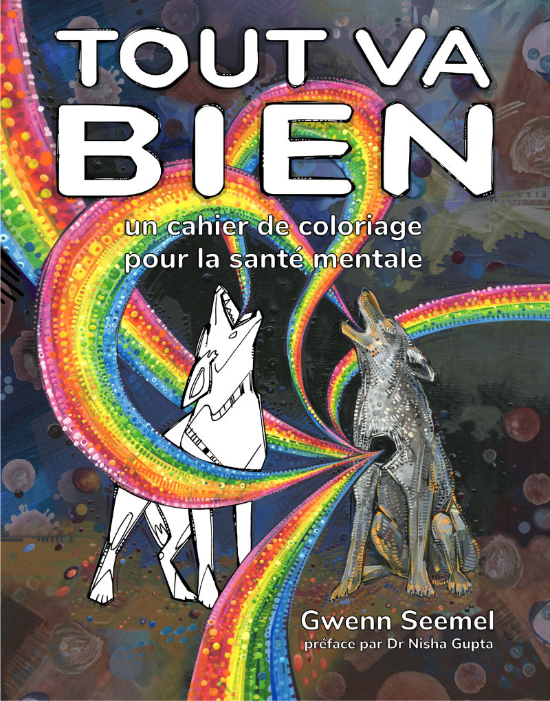 livre de coloriages surréalistes, cahier-journal pour la santé mentale pour adolescents par l’artiste Gwenn Seemel, publié en 2024