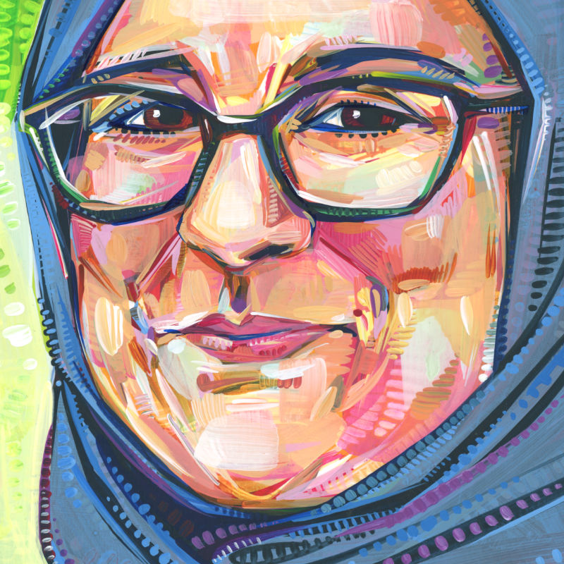 detail image of a painting of R&uuml;meysa &Ouml;zt&uuml;rk