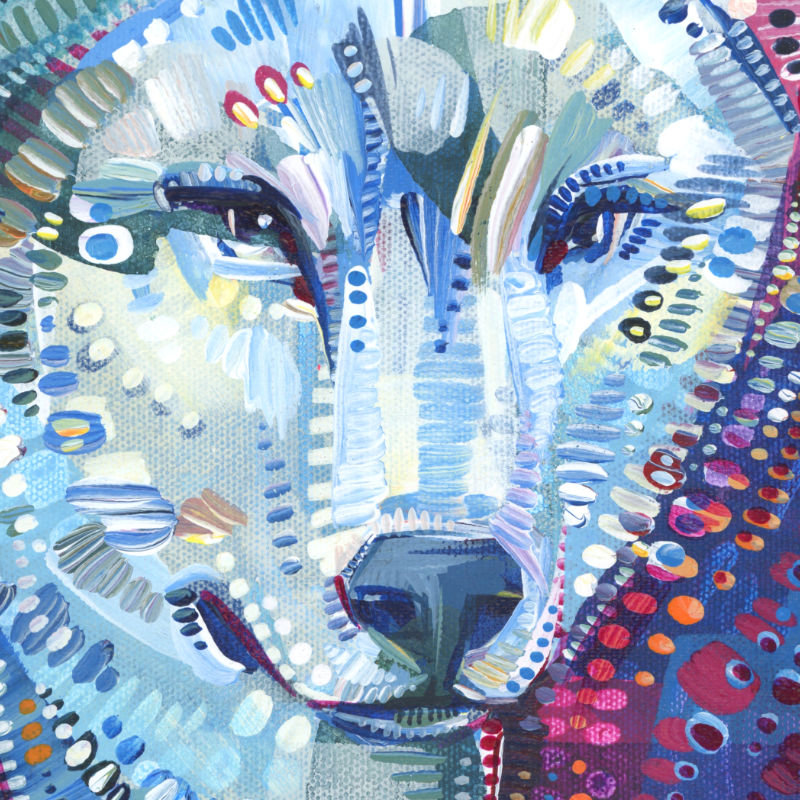 painting of a white wolf