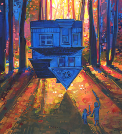 upside down house art by queer artist Gwenn Seemel