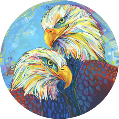 deux pygargues, &oelig;uvre d&rsquo;art