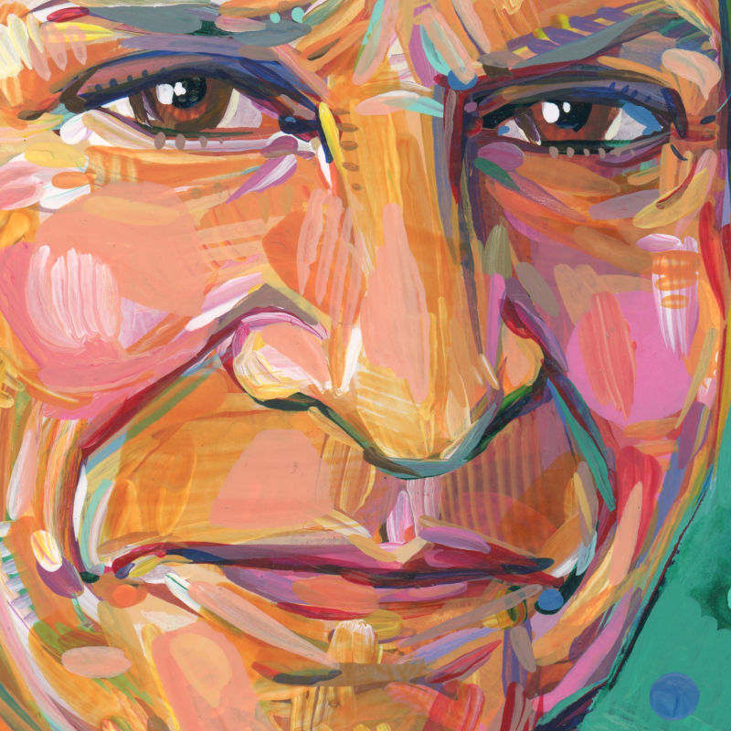 d&eacute;tail d&rsquo;une peinture repr&eacute;sentant un homme