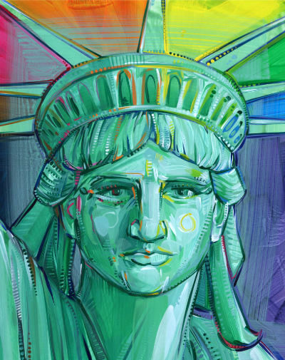 portrait de la Statue de la Libert&eacute;