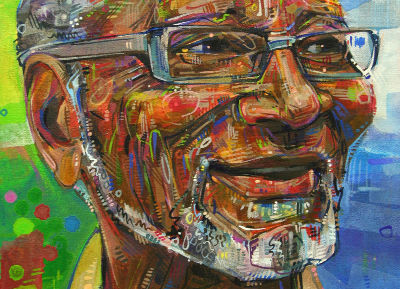grandpa portrait artwork by humanist artist Gwenn Seemel