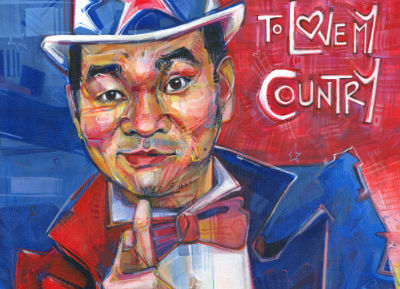 a Vietnamese-American Uncle Sam, political art
