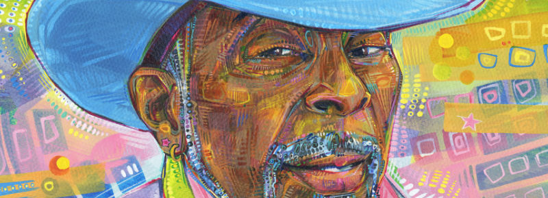 portrait of a black man wearing a cowboy hat