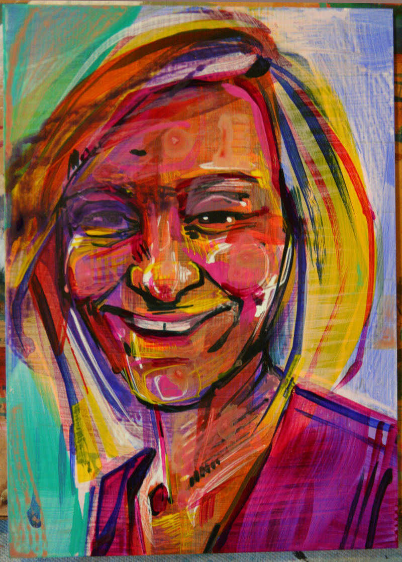 autoportrait œuvre en cours, artiste Gwenn Seemel