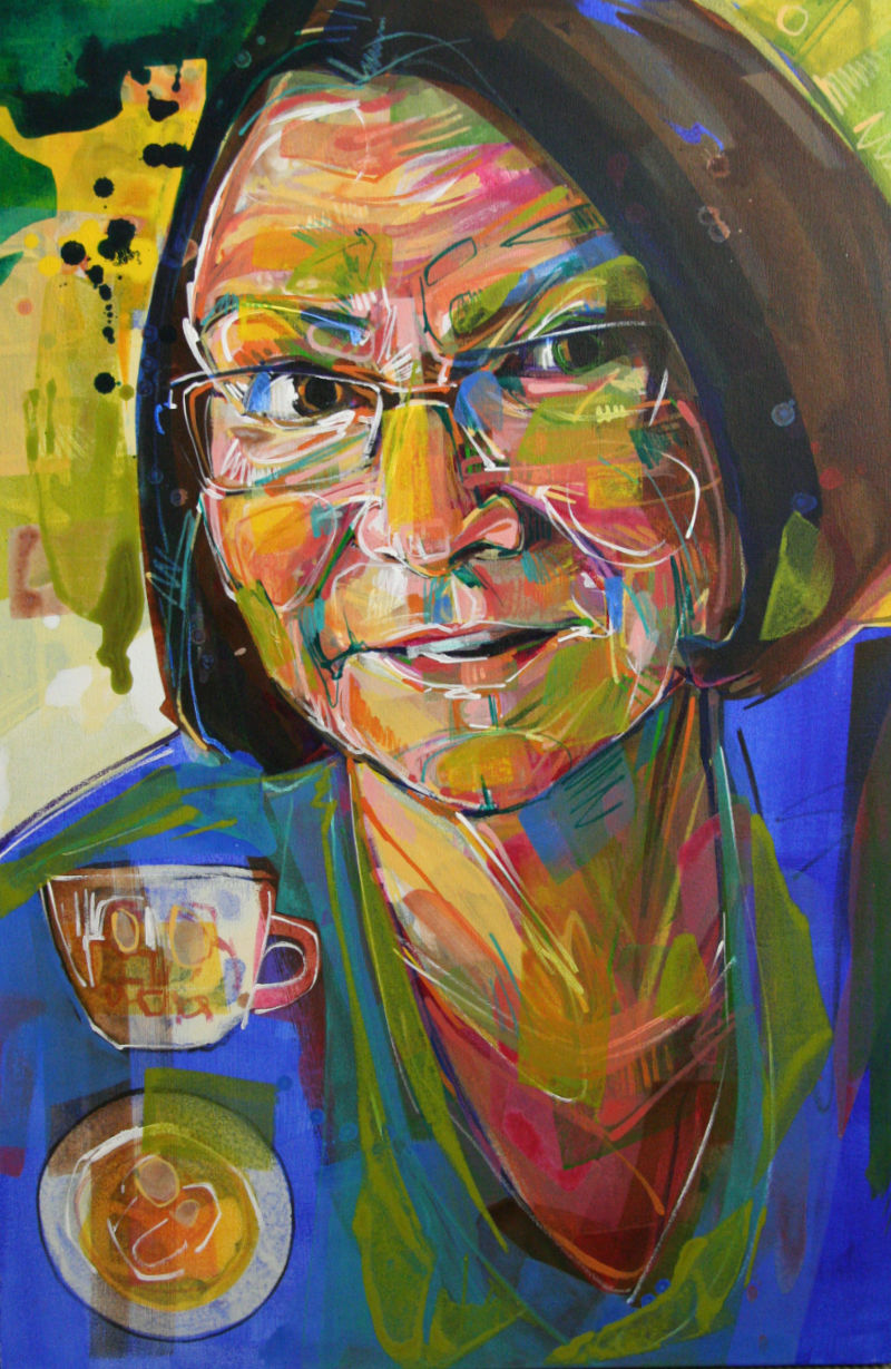 step by step acrylic portrait painting