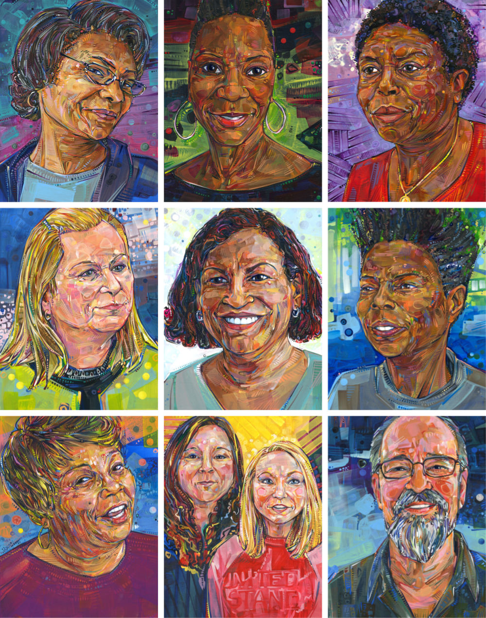 Gwenn Seemel’s paintings of workers for The Future We Need, Cornell University Press book
