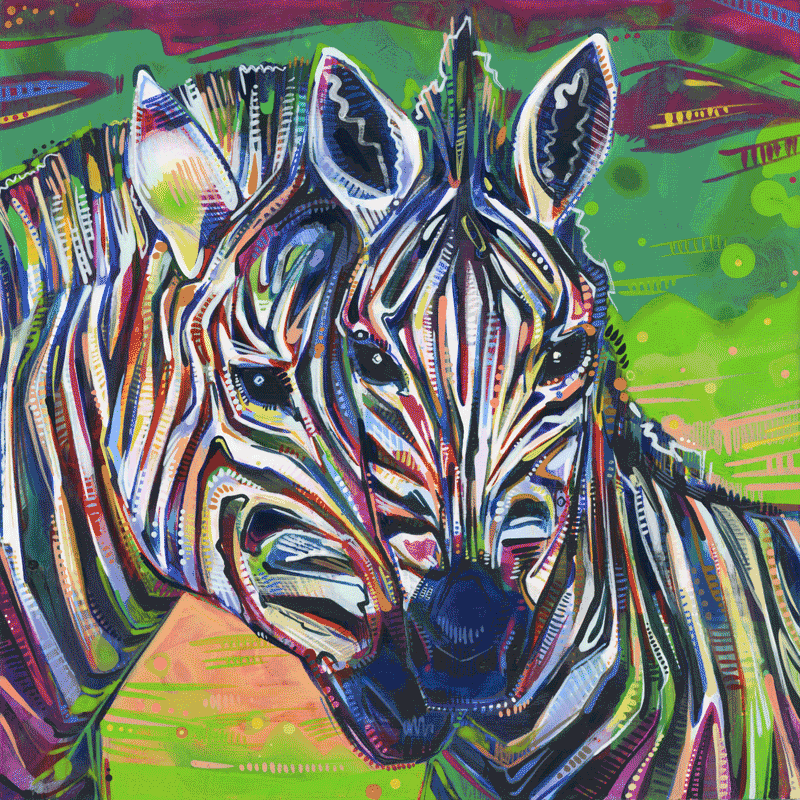 work in process, painting two zebras