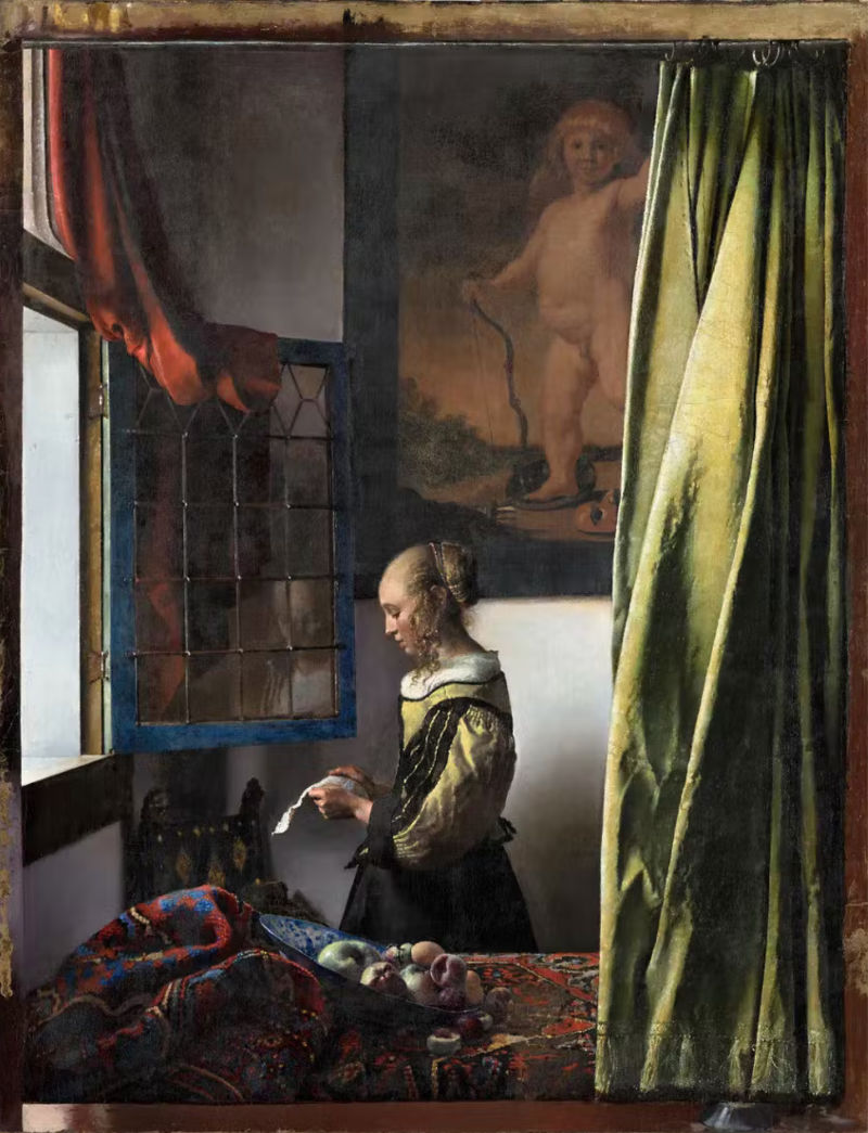 Girl Reading a Letter at an Open Window, 2021 resoration, Johannes Vermeer