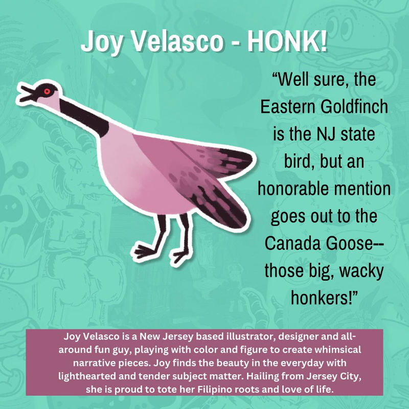 Joy Velasco’s HONK! sticker for Jersey Collective