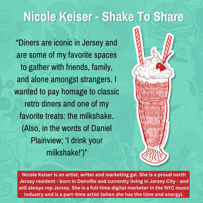 Nicole Keiser’s Shake to Share sticker for Jersey Collective