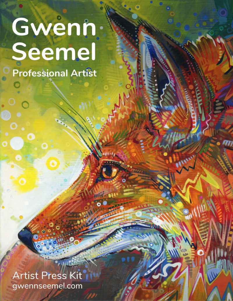 professional artist press kit cover page, Gwenn Seemel