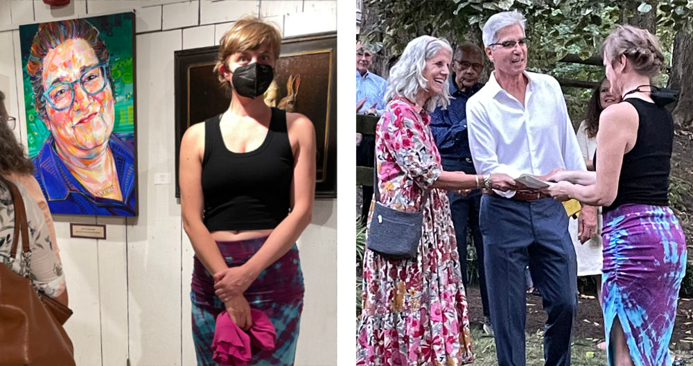 Gwenn Seemel remportant un prix pour son art au Juried Art Show &agrave; Phillips&rsquo; Mill