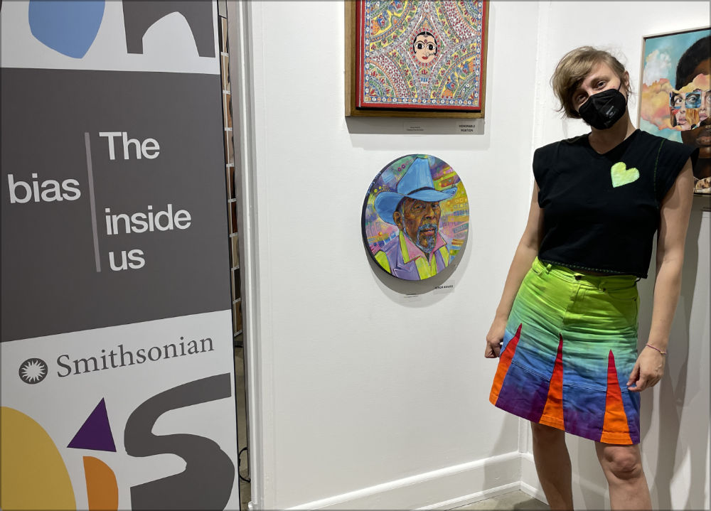 black cowboy artwork in a museum