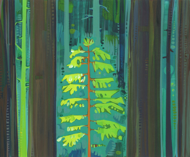 painting of a forest by Gwenn Seemel